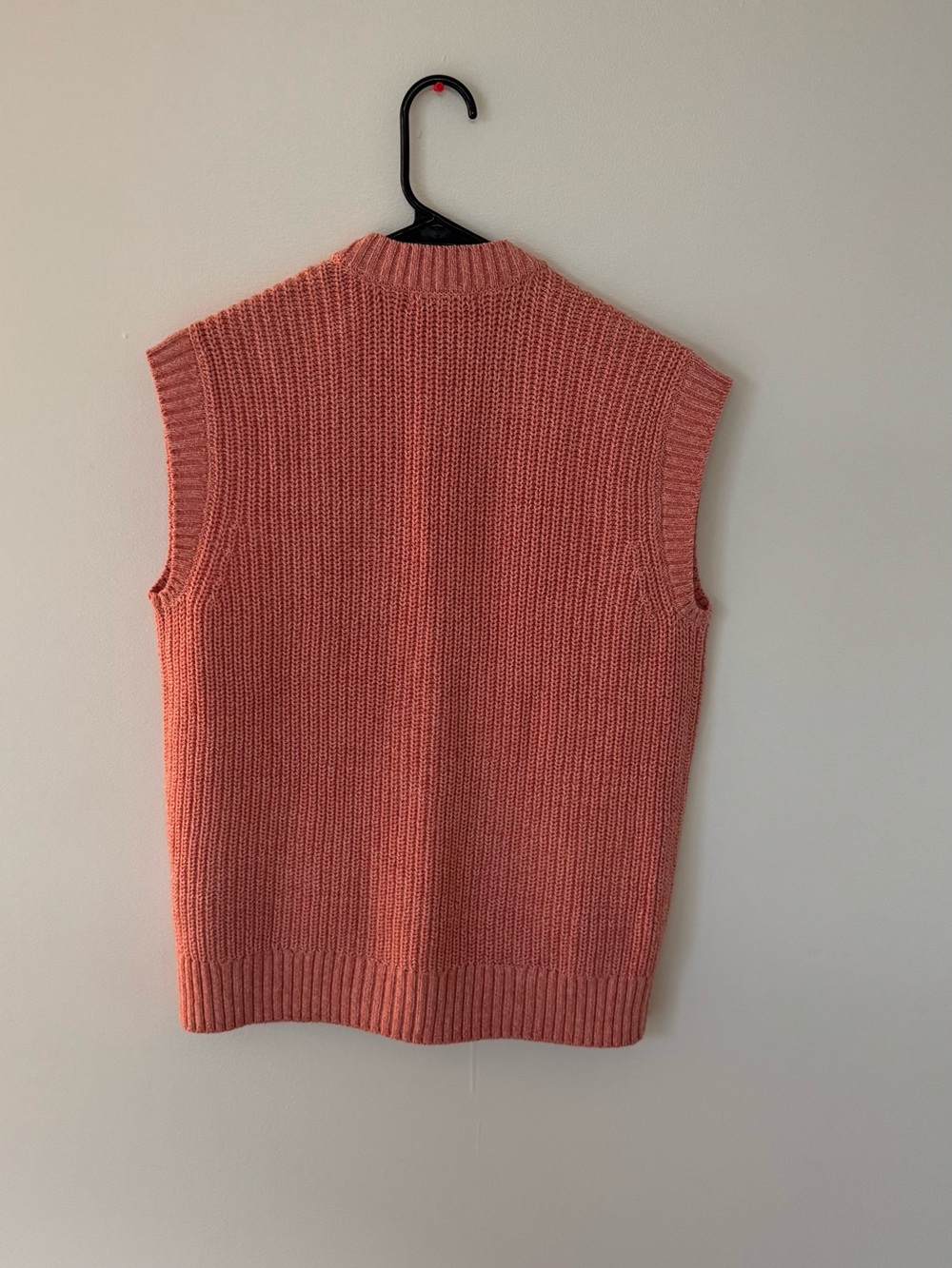 Joe Fresh Coral Knit Button-Front V-Neck Vest - Picture 2 of 5